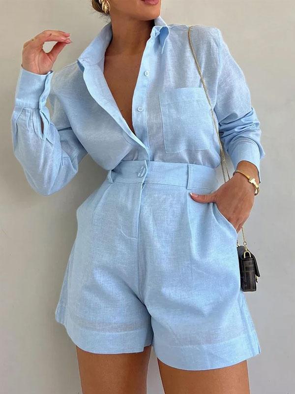 Monique | Keten Kısa Set