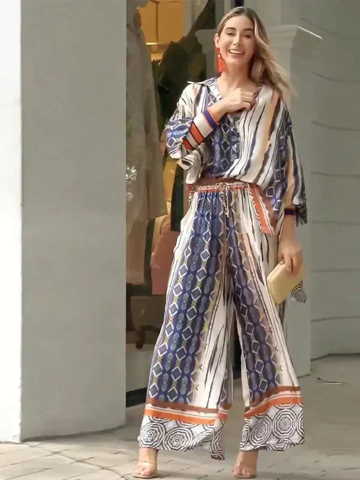 Marit | Renkli Baskılı Pantolon Takımı