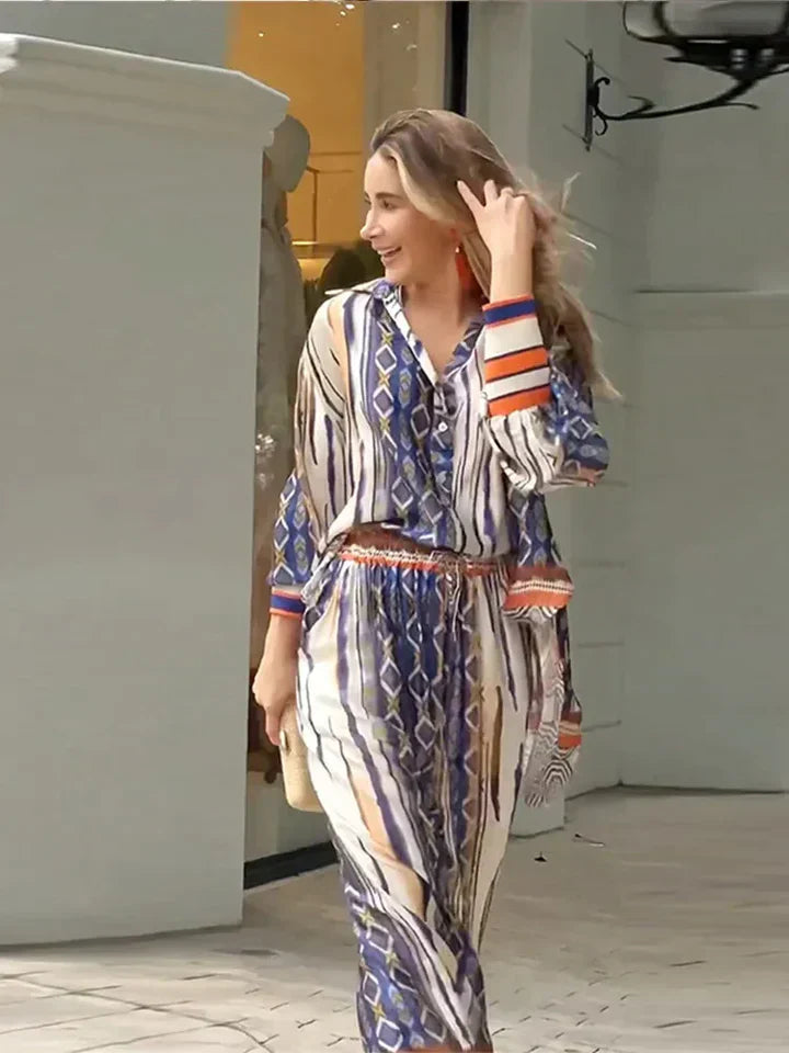 Marit | Renkli Baskılı Pantolon Takımı